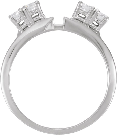 14K White Gold 1/4 CTW Lab-Grown Diamond Wrap-Style Ring Enhancer