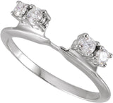 14K White Gold 1/4 CTW Lab-Grown Diamond Wrap-Style Ring Enhancer