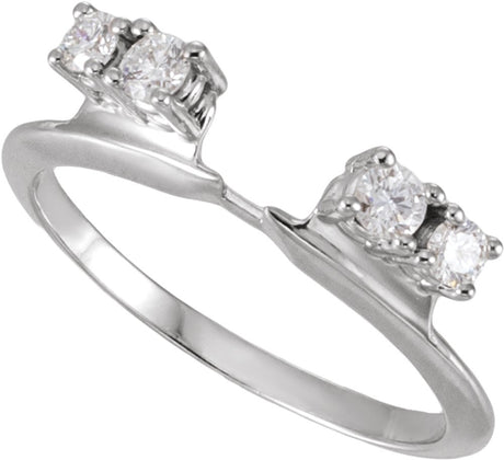 14K White Gold 1/4 CTW Lab-Grown Diamond Wrap-Style Ring Enhancer