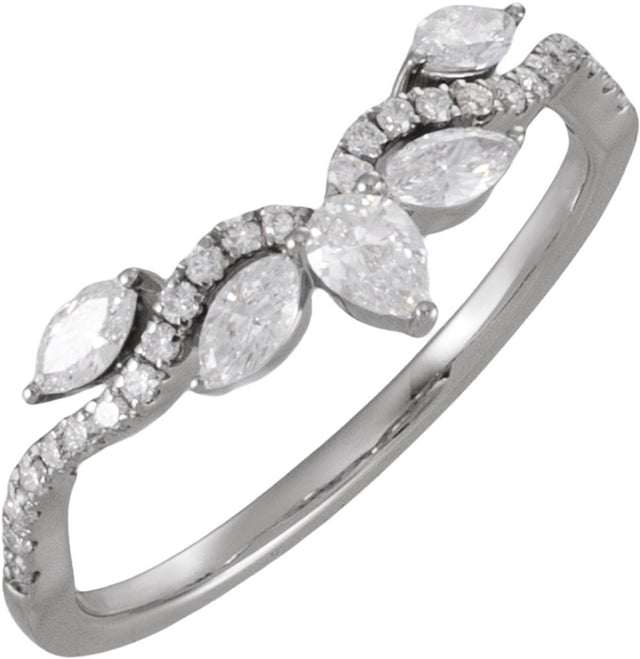 14K White Gold 1/2 CTW Lab-Grown Diamond Contour Band