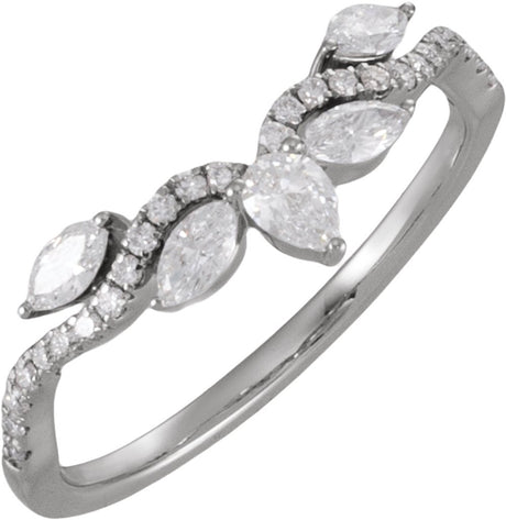 14K White Gold 1/2 CTW Lab-Grown Diamond Contour Band