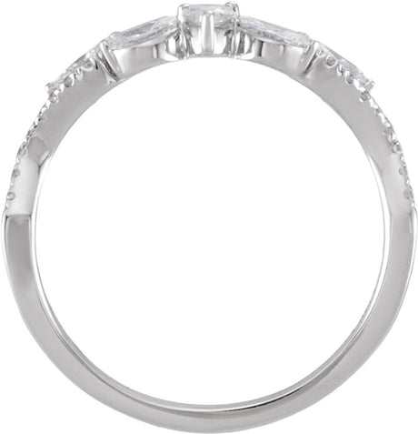 14K White Gold 1/2 CTW Lab-Grown Diamond Contour Band