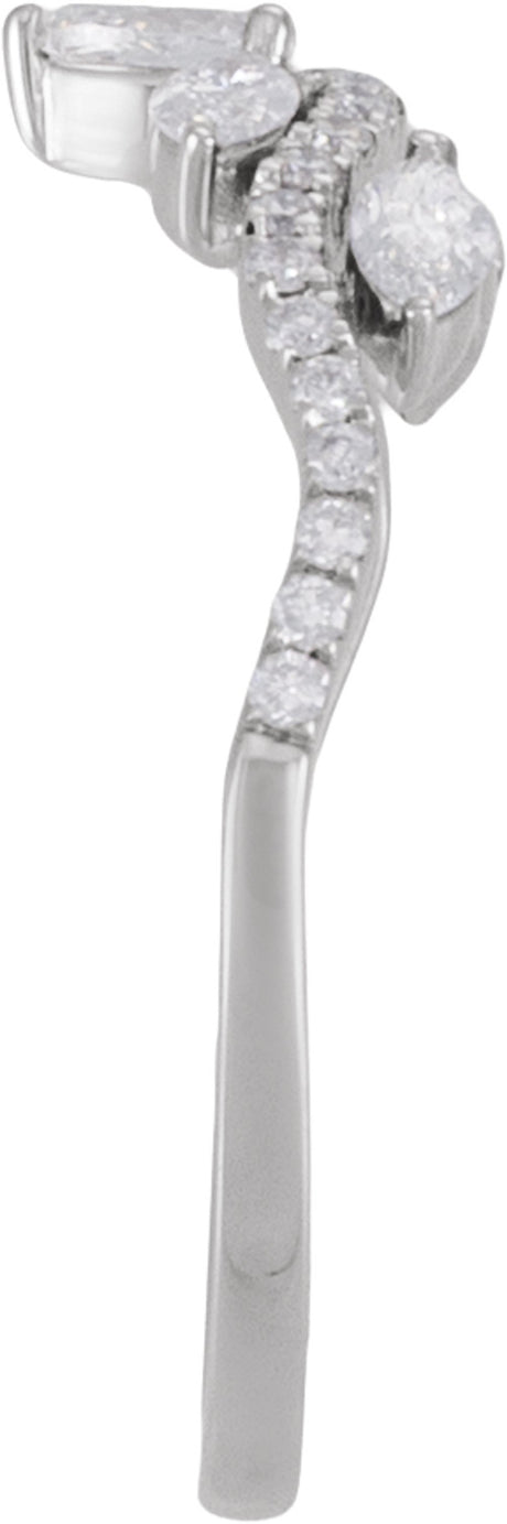 14K White Gold 1/2 CTW Lab-Grown Diamond Contour Band