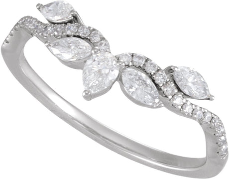 14K White Gold 1/2 CTW Lab-Grown Diamond Contour Band