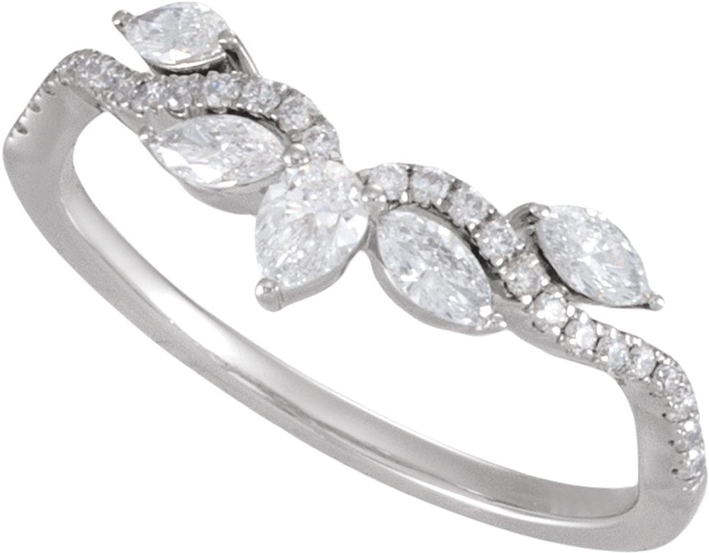 14K White Gold 1/2 CTW Lab-Grown Diamond Contour Band