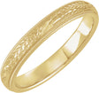 14K Yellow Gold 3 mm Hand-Engraved Band Size 7