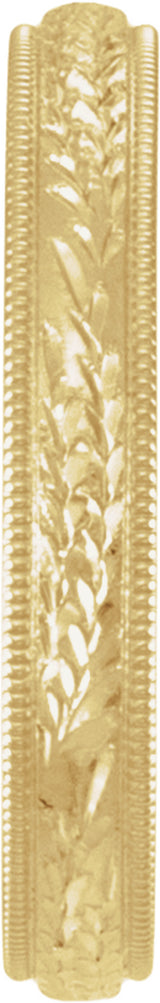 14K Yellow Gold 5 mm Hand-Engraved Band Size 10
