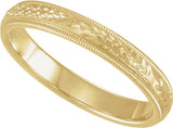 14K Yellow Gold 5 mm Hand-Engraved Band Size 10