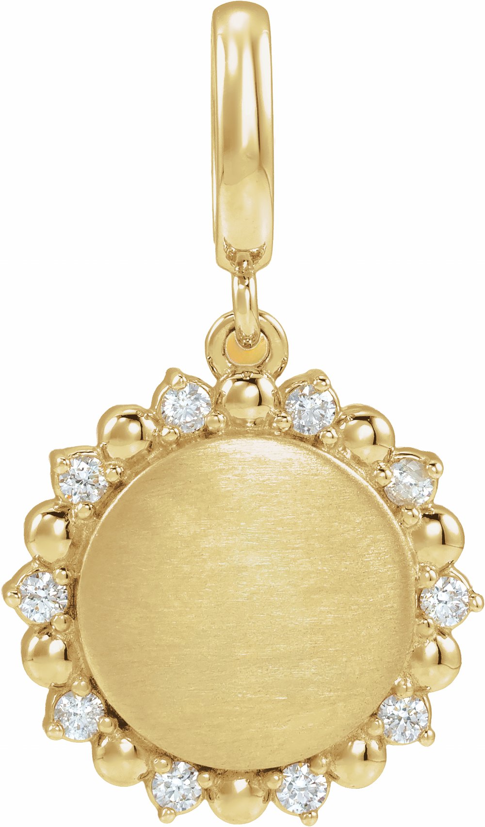 14K Yellow Gold 1/6 CTW Lab-Grown Diamond Engravable Pendant
