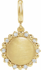 14K Yellow Gold 1/6 CTW Lab-Grown Diamond Engravable Pendant