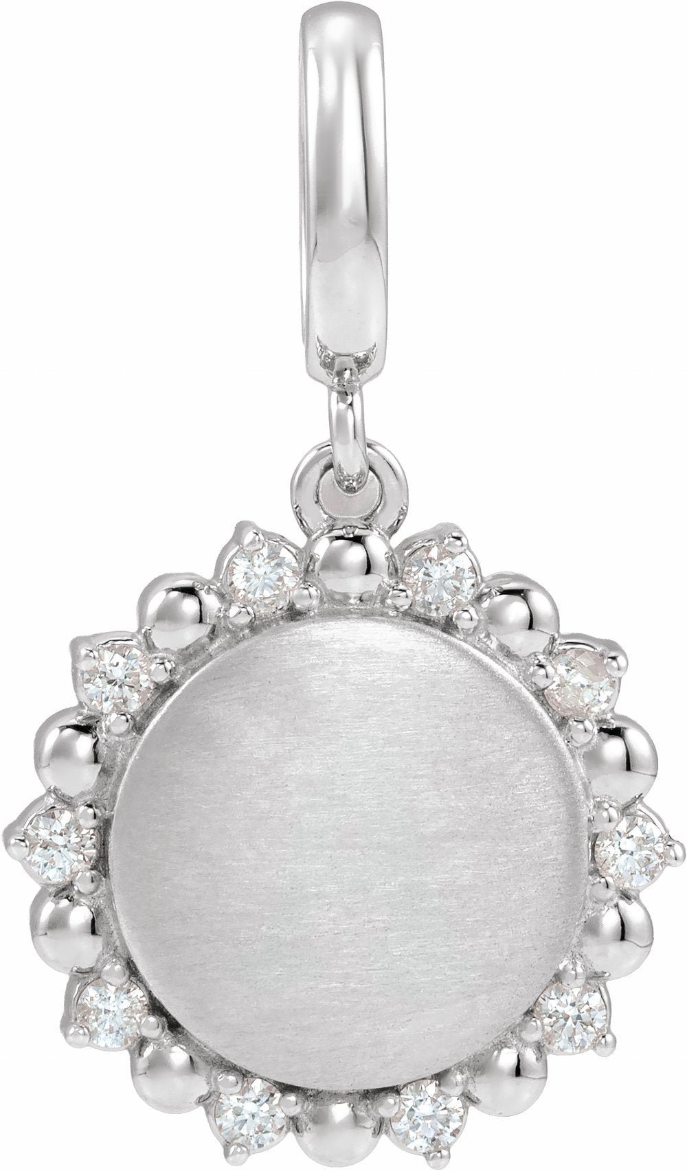 14K White Gold 1/6 CTW Lab-Grown Diamond Engravable Pendant