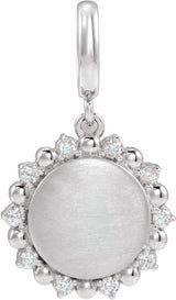 14K White Gold 1/6 CTW Lab-Grown Diamond Engravable Pendant