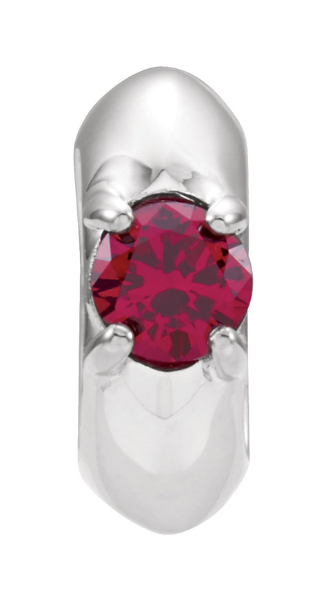 14K White Gold Imitation Mozambique Garnet Birth of a Child® Spacer Charm/Pendant