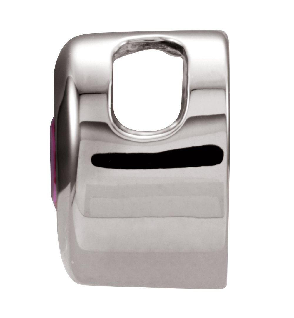 14K White 4 mm Imitation Mozambique Garnet Pendant