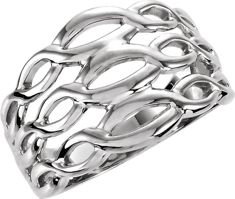 14K White Freeform Ring