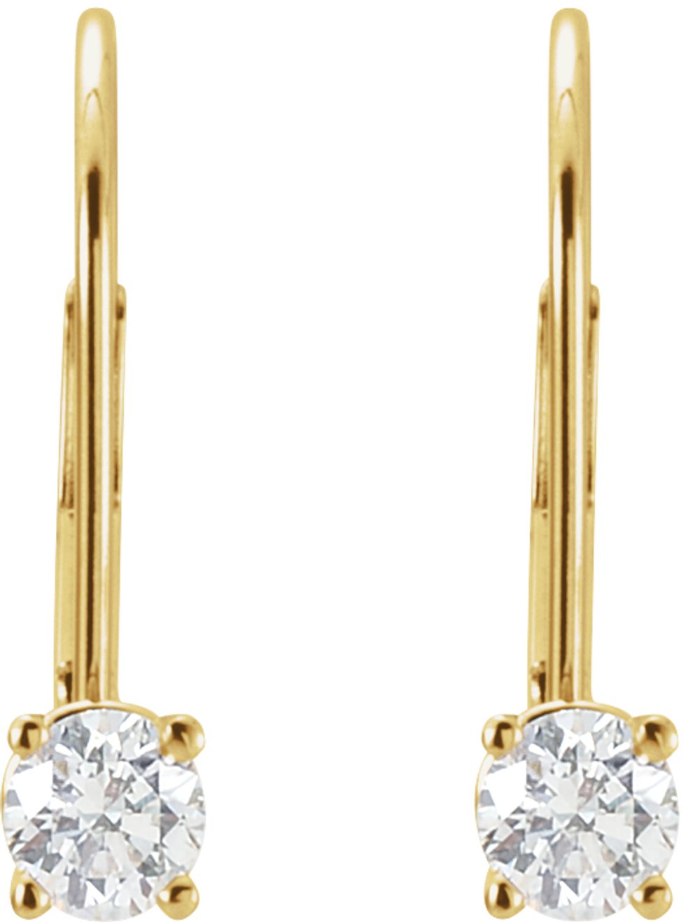 14K Yellow Gold 1/2 CT Natural Diamond Earrings