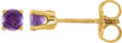 14K Yellow Gold Natural Amethyst Youth Earrings