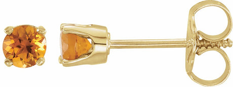 14K Yellow Gold Natural Citrine Youth Earrings