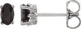 14K White Gold Natural Black Onyx Earrings