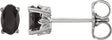 14K White Gold Natural Black Onyx Earrings