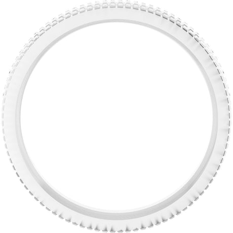 10K White Gold 4 mm Fluted & Grooved Flat Band Size 5