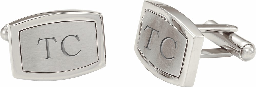 Stainless Steel Engravable Rectangle Cuff Links