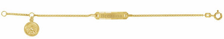 14K Yellow Gold Youth Identification 4.5" Bracelet with Angel Charm 