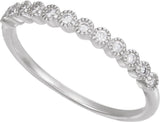 14K White Gold 1/6 CTW Natural Diamond Anniversary Band Size 4.5