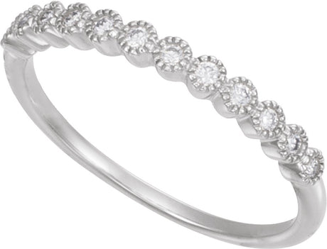 14K White Gold 1/6 CTW Natural Diamond Anniversary Band Size 4.5