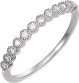 14K White Gold 1/6 CTW Natural Diamond Anniversary Band Size 4.5