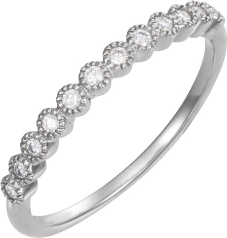 14K White Gold 1/6 CTW Natural Diamond Anniversary Band Size 4.5