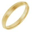 14K Yellow Gold 3 mm Fluted Knife Band Size 4.5