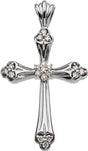 14K White Gold 1/4 CTW Natural Diamond Cross Pendant