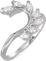 14K White Gold 3/8 CTW Lab-Grown Diamond Wrap-Style Ring Enhancer