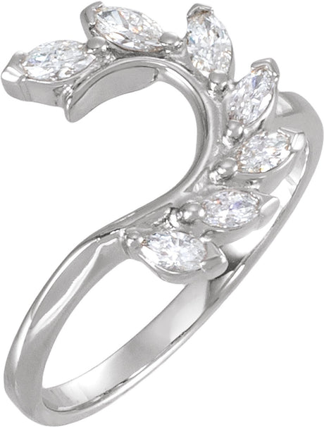 14K White Gold 3/8 CTW Lab-Grown Diamond Wrap-Style Ring Enhancer