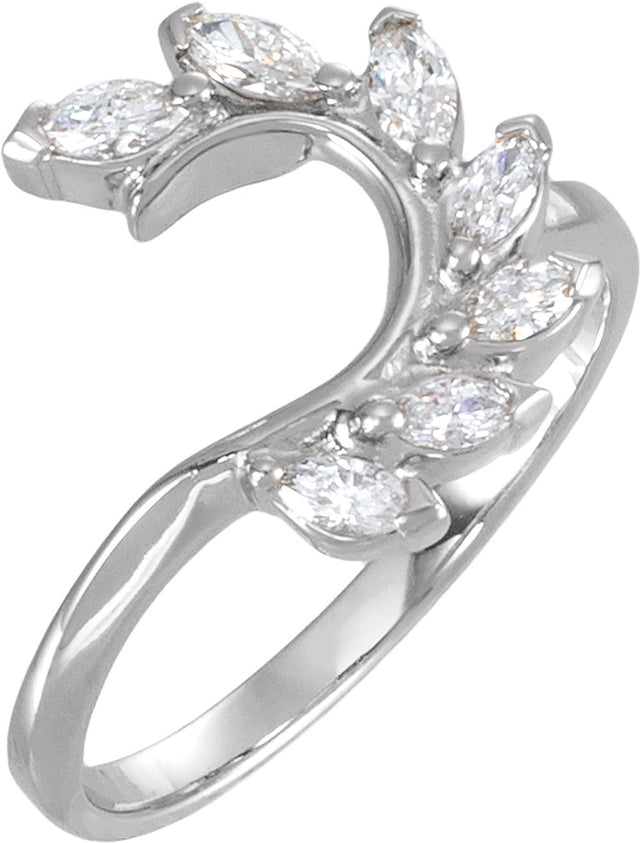 14K White Gold 3/8 CTW Lab-Grown Diamond Wrap-Style Ring Enhancer