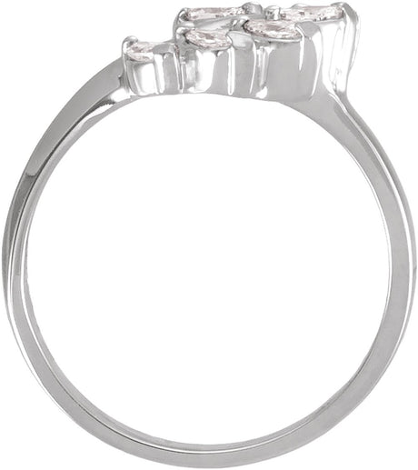 14K White Gold 3/8 CTW Lab-Grown Diamond Wrap-Style Ring Enhancer