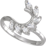 14K White Gold 3/8 CTW Lab-Grown Diamond Wrap-Style Ring Enhancer