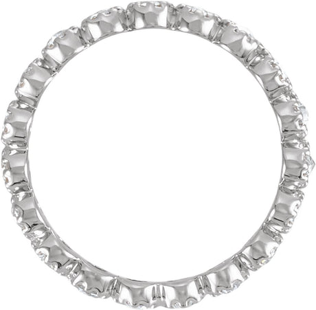 14K White Gold 1/2 CTW Natural Diamond Rose-Cut Eternity Band Size 6