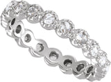 14K White Gold 1/2 CTW Natural Diamond Rose-Cut Eternity Band Size 7