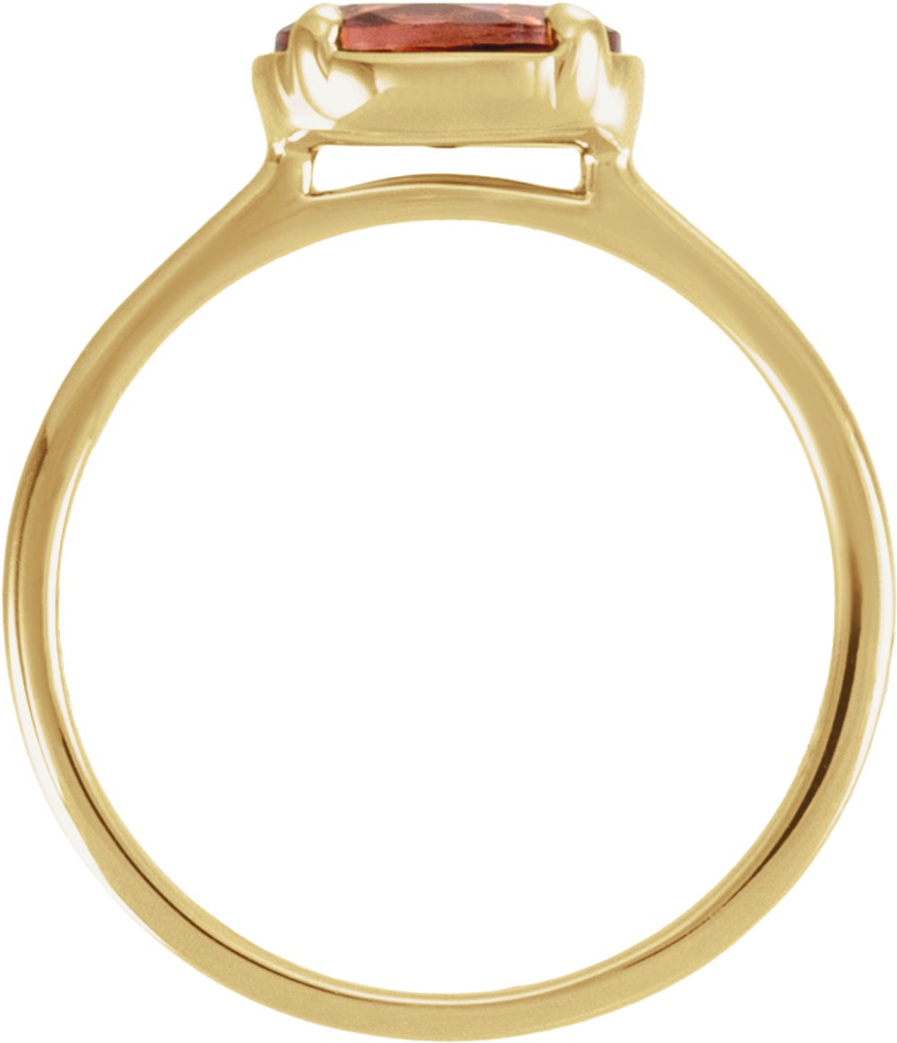 14K Yellow Gold Natural Pink Tourmaline Claw-Prong Bezel-Style Ring