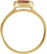 10K Yellow Gold Natural Pink Tourmaline Claw-Prong Bezel-Style Ring