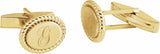 14K Yellow Gold 15.6x12.5 mm Rope Pattern Cuff Links