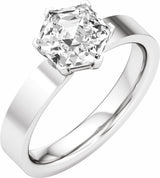 14K White Gold 2 CT Lab-Grown Diamond Engagement Ring