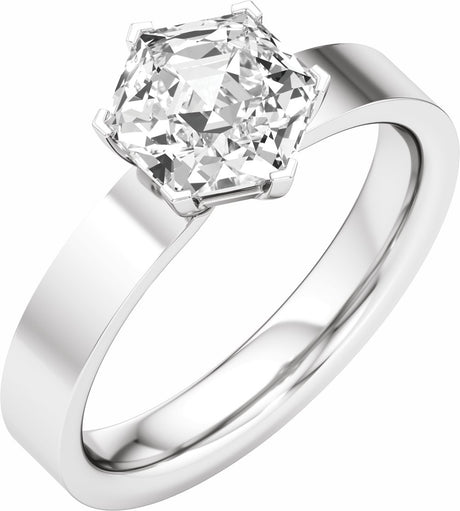 14K White Gold 2 CT Lab-Grown Diamond Engagement Ring