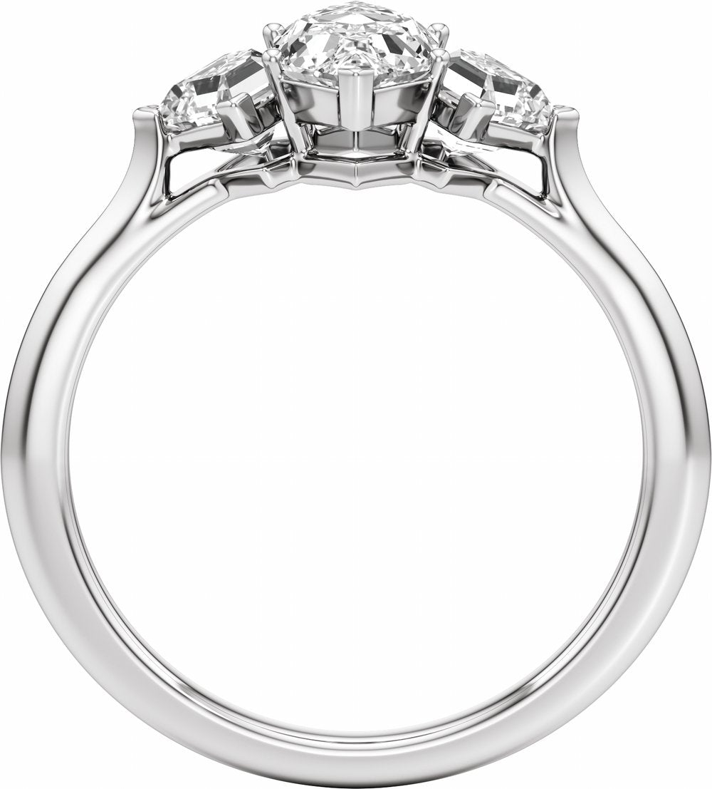 14K White Gold 1 3/4 CTW Lab-Grown Diamond Three-Stone Engagement Ring