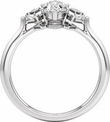 14K White Gold 1 3/4 CTW Lab-Grown Diamond Three-Stone Engagement Ring