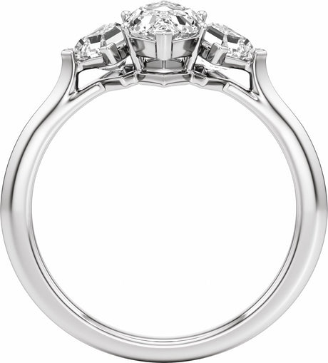 14K White Gold 1 3/4 CTW Lab-Grown Diamond Three-Stone Engagement Ring