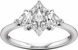 14K White Gold 1 3/4 CTW Lab-Grown Diamond Three-Stone Engagement Ring