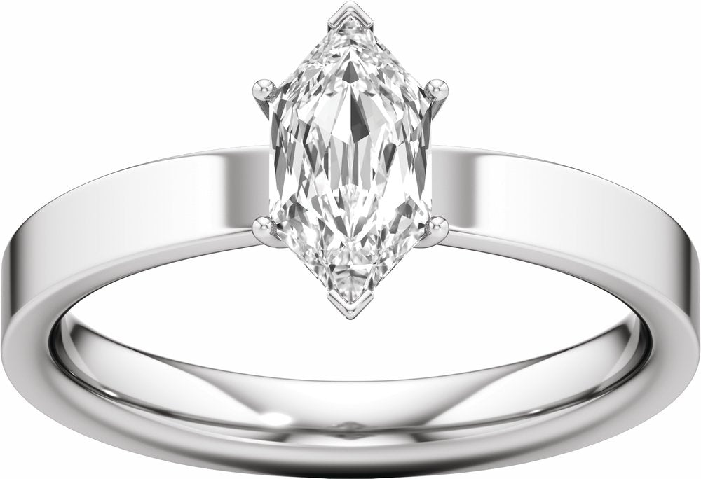 14K White Gold 1 CT Lab-Grown Diamond Engagement Ring